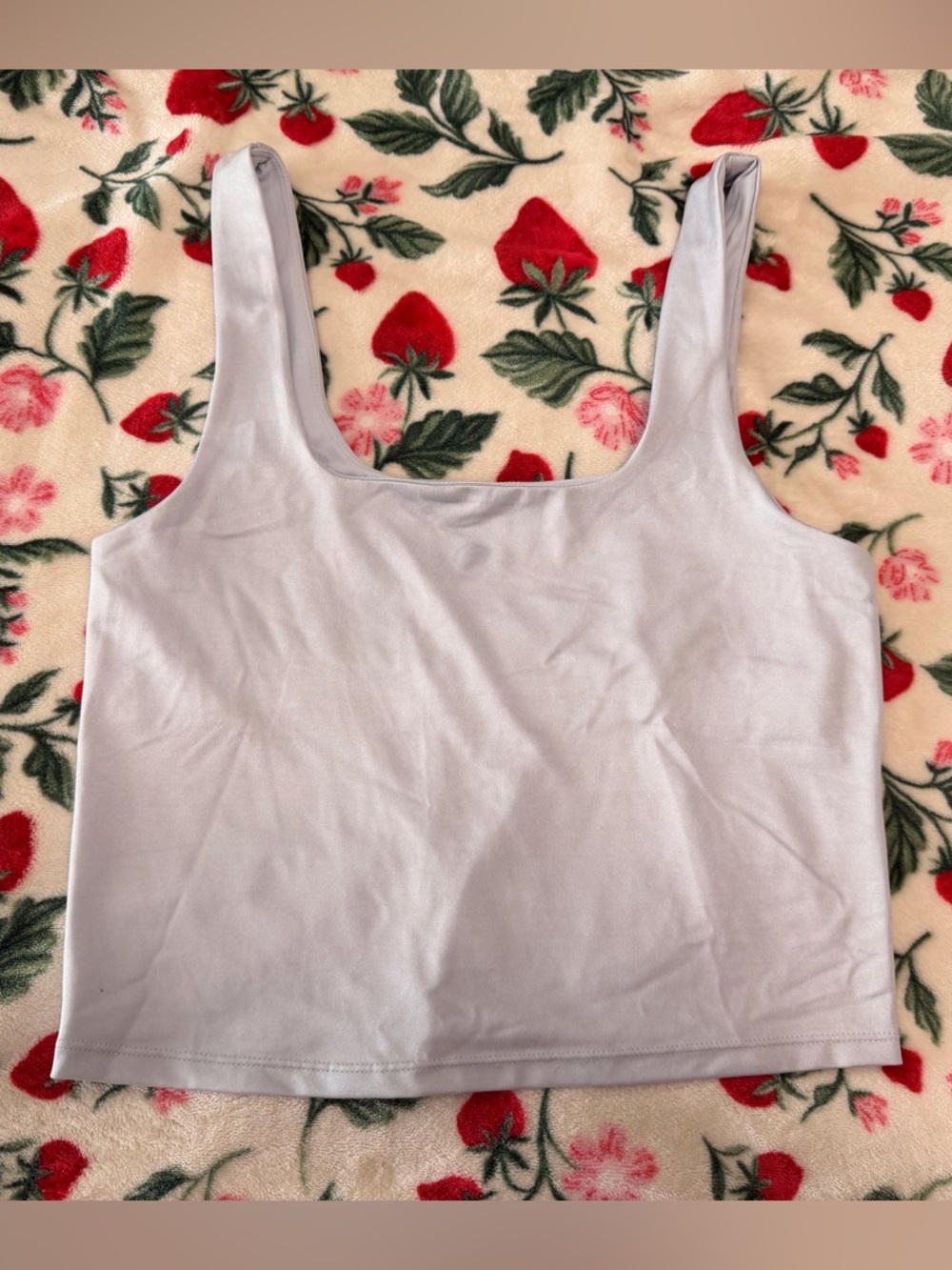 Light Blue Square Neck Crop Tank